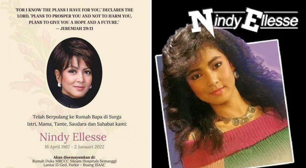 Penyanyi Top Era-1980-an Nindy Ellesse Meninggal Dunia