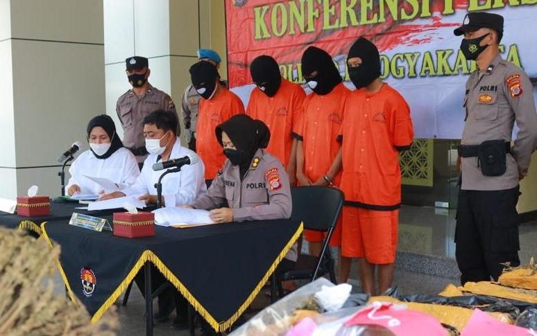 Polda DIY Tangkap 5 Pengedar Ganja Lintas Provinsi