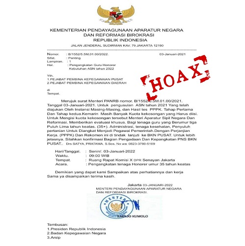 KemenPANRB Pastikan Surat Pengangkatan Guru Honorer yang Beredar Palsu