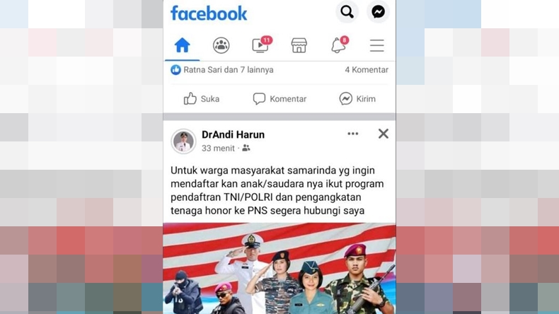 Ada Akun Faceebook Palsu Wali Kota Samarinda, Tim Cyber Polda Kaltim Turun Tangan