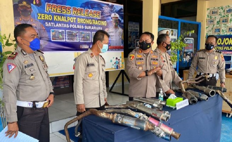 Ganggu Ketenangan Warga, Pengendara Pakai Knalpot Brong di Kalteng Ditindak