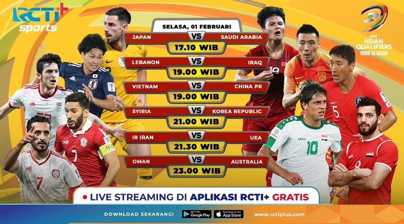 Link Live Streaming Kualifikasi Piala Dunia 2022 di RCTI+: Ada Jepang Vs Arab Saudi