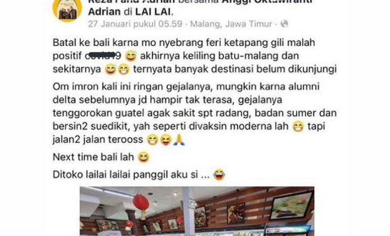 Pemilik Toko di Malang Somasi Wisatawan Positif Covid-19 yang Pamer Jalan-Jalan 