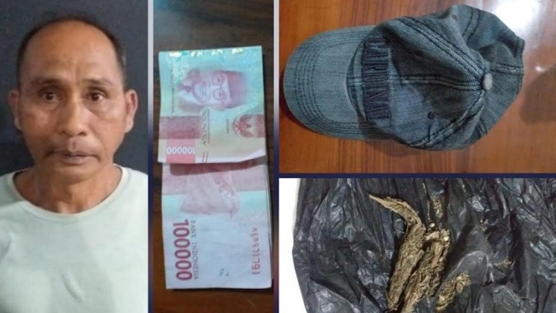 Kakek Ditangkap usai Nyopet di Pasar Inpres, Uang Rp1 Juta dan Paket Ganja Disita