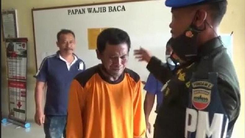 Garang saat Cabuli Anak Kandung, Pria di Deliserdang Ini Menangis Ditangkap Polisi