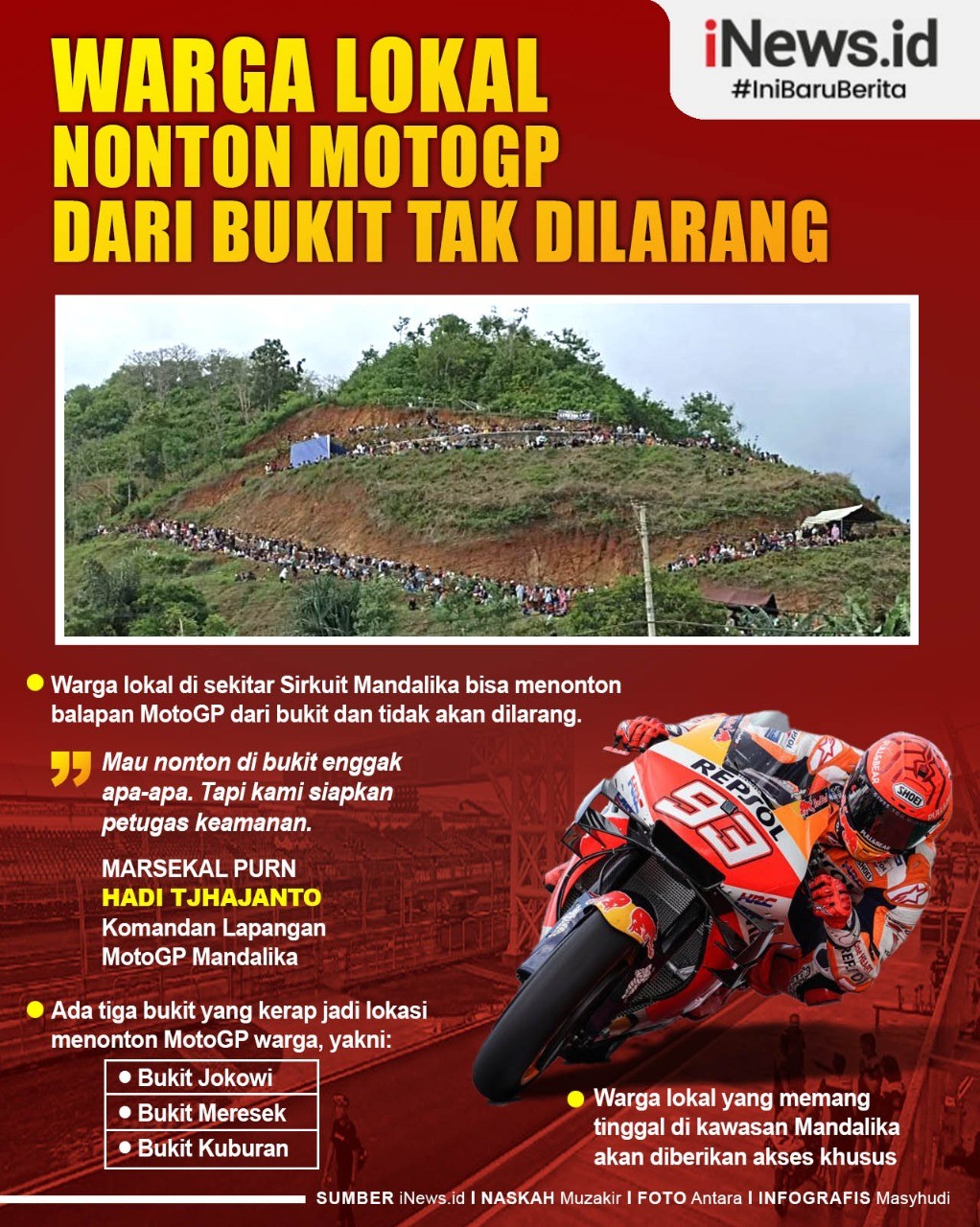 Warga Lokal Tak Punya Tiket MotoGP Bisa Nonton di Bukit Tanpa Diusir Petugas