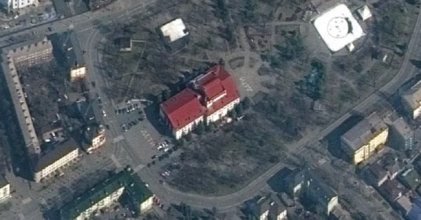 Satelit Abadikan Theater yang Hancur di Ukraina, Ada Kata Anak-Anak di Depan dan Belakang Gedung