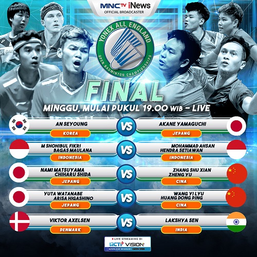 Saksikan All Indonesian Final Ganda Putra Yonex All England Open Badminton Championships 2022