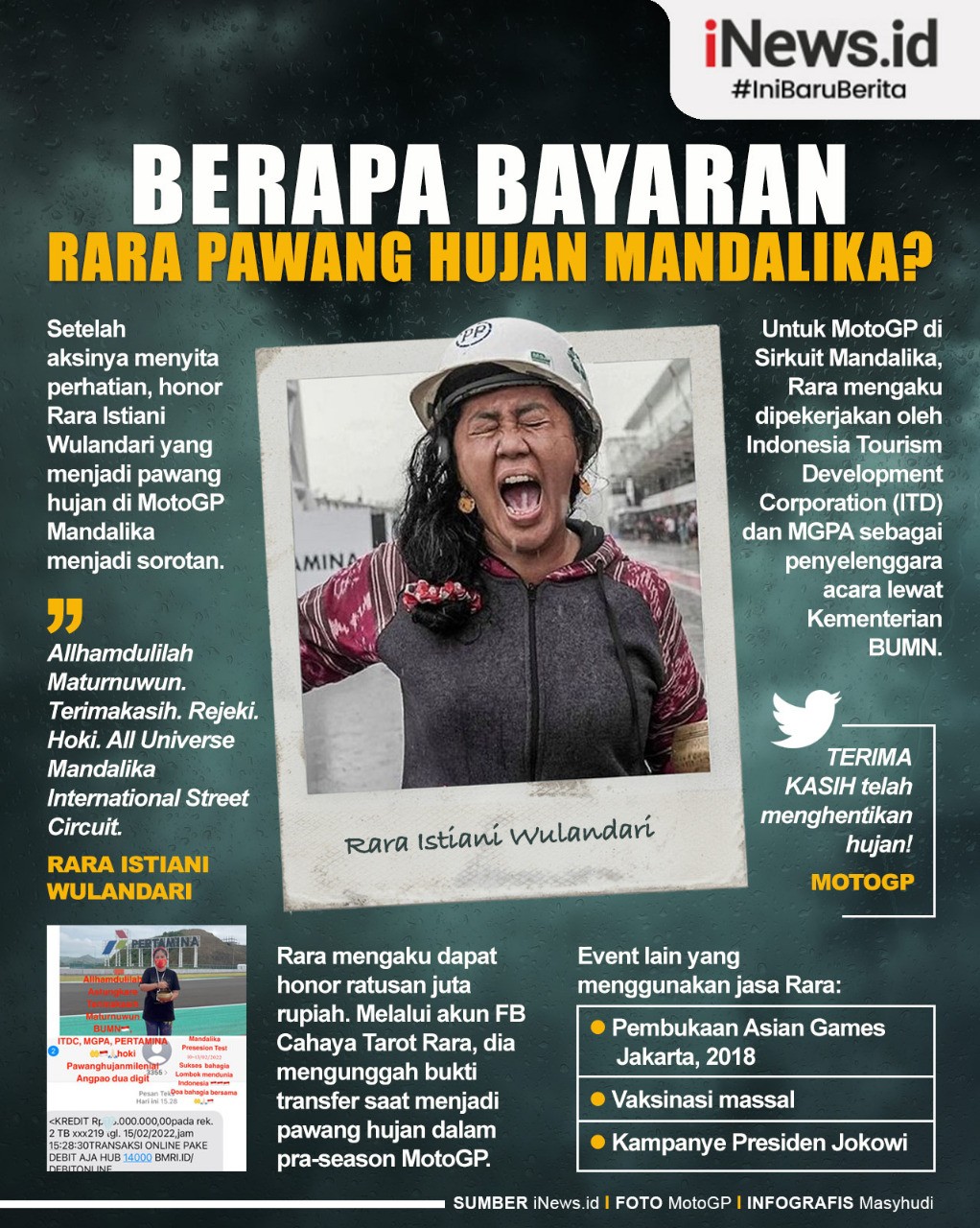 Terkuak, Pawang Hujan MotoGP Mandalika Rara Istiani Dapat Upah Ratusan Juta  Rupiah