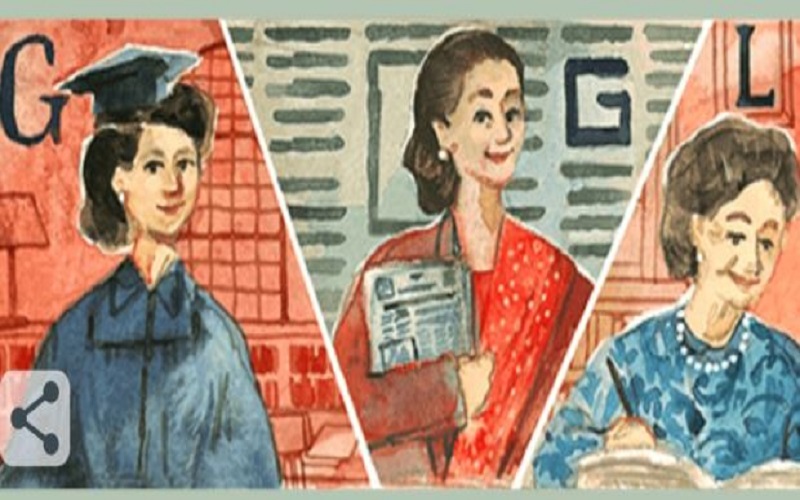 Google Doodle Hari Ini Tampilkan Jurnalis Perempuan Indonesia Siti Latifah Herawati Diah 