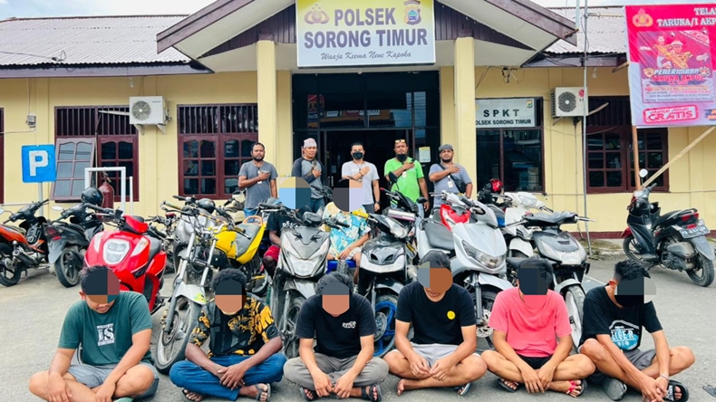 Tim Paniki Polsek Sorong Timur Ungkap Kasus Curanmor, 5 Pelaaku dan 13 Motor Diamankan