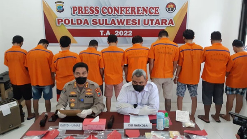 Polda Sulut Ungkap 11 Kasus Narkoba Selama Maret 2022   