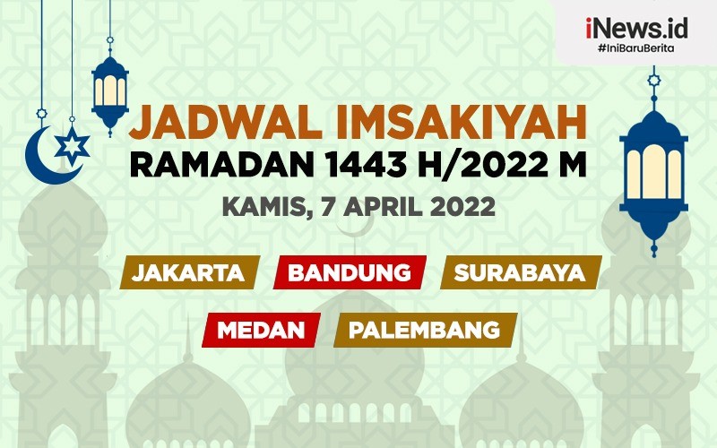 Jadwal Imsak Kota Medan, Buka Puasa, Waktu Shalat Kamis 7 April 2022, Lengkap Bacaan Niat