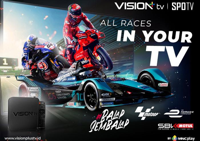 Nonton Balapan Lebih Puas di Vision+ TV, Ada MotoGP hingga Formula E