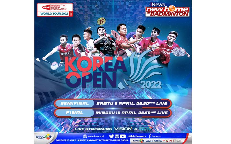 Korea Open 2022: 5 Wakil Indonesia Bertanding di Semifinal, LIVE iNews