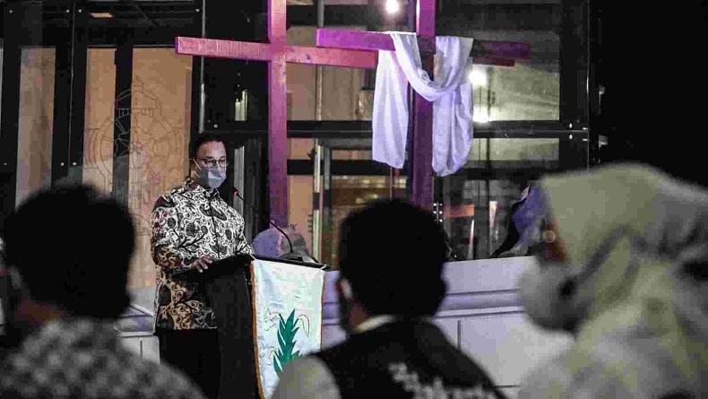 Hadiri Kebaktian Paskah di GPIB Immanuel, Anies Sampaikan Pesan Perdamaian dan Persatuan