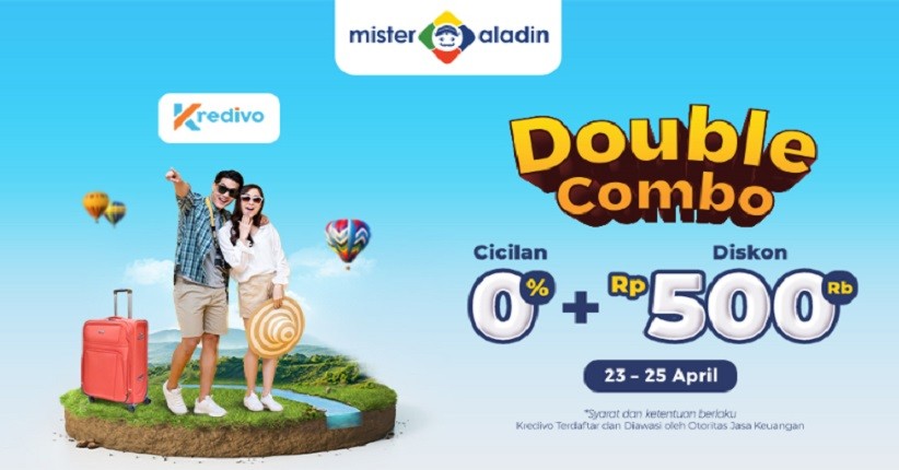 Cuma 3 Hari! Dapatkan Diskon Double Combo Rp500.000 plus Cicilan 0% Hanya di Mister Aladin