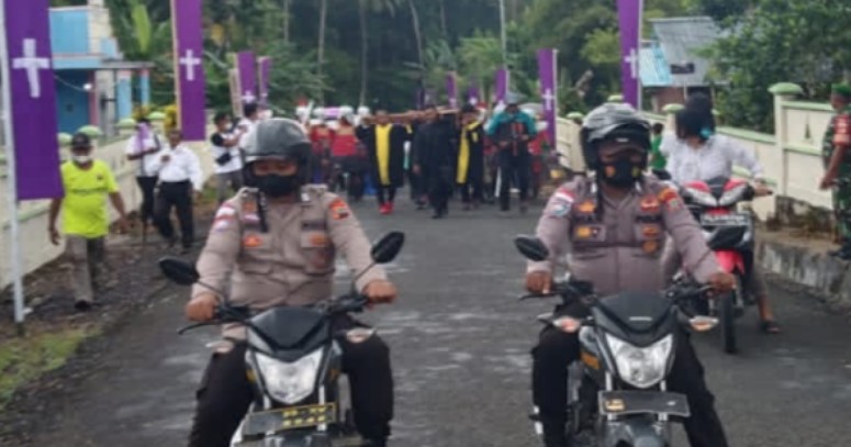 Kegiatan Jalan Salib Paskah Nasional di Talaud Dikawal Ketat Polisi dan TNI