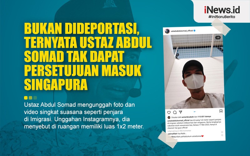 Bukan Dideportasi, Ternyata Ustaz Abdul Somad Tak Dapat Persetujuan Masuk Singapura