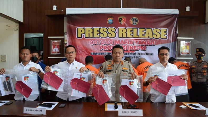 Satgas Mafia Tanah Polda Kepri Ungkap Kasus Pemalsuan Surat, 19 Orang Jadi Tersangka