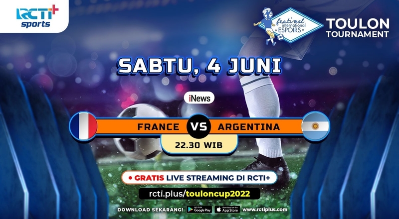 Link Live Streaming Toulon Cup 2022 Hari Ini di RCTI+: Prancis Vs Argentina