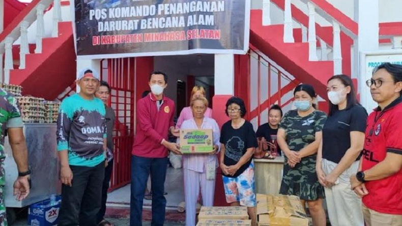 Peduli Korban Bencana Abrasi Pantai Amurang, BIN Sulut Salurkan Bantuan di 2 Pengungsian