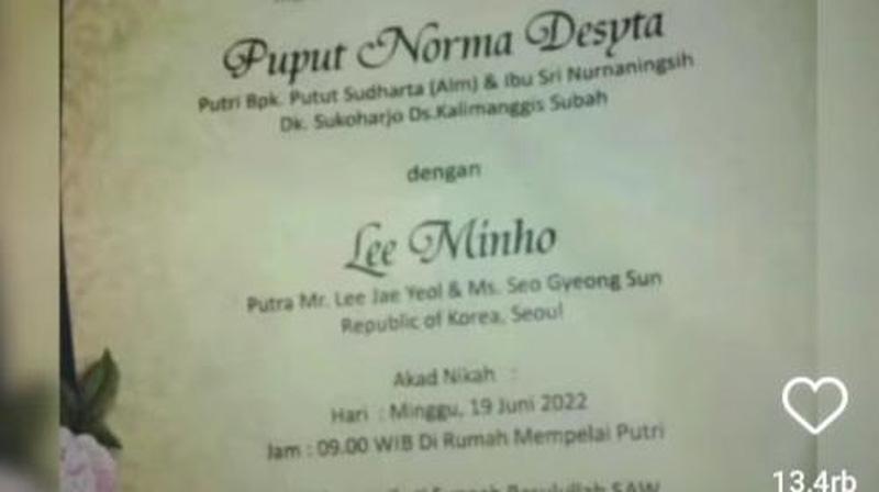  Viral Perempuan asal Batang Nikah dengan Lee Minho, Mas Kawinnya Fantastis