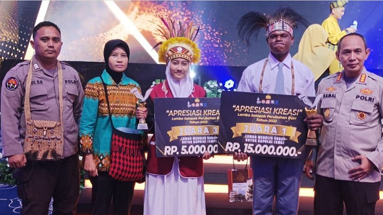 Senyum Karel, Putra Suku Pedalaman Asmat Papua Juara I Lomba Kapolri