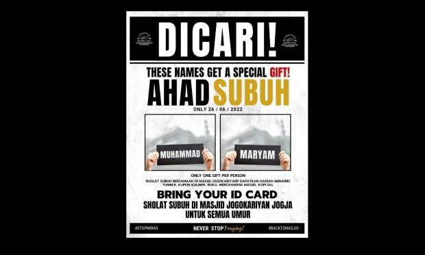 Beredar Poster Mirip Holywings, Ajak Salat Subuh Berjamaah di Masjid Jogokariyan