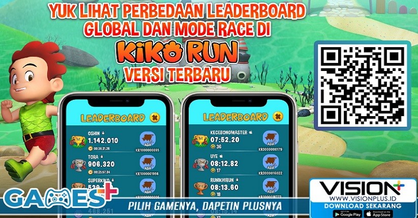 Kumpulkan Skor Terbaik Anda di Leaderboard Global dan Leaderboard Mode Race Hanya di Kiko Run Versi Terbaru!