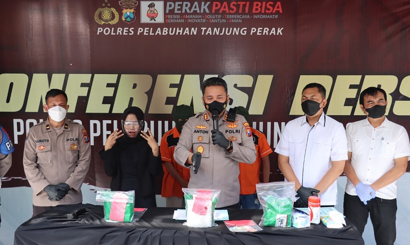 Polres Tanjung Perak Gagalkan Peredaran 3 Kg Sabu Asal Malang