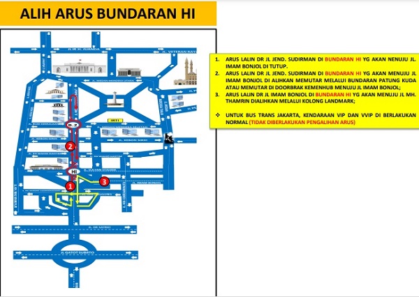 Ini Alasan Dishub DKI Uji Coba Rekayasa Lalin Bundaran HI