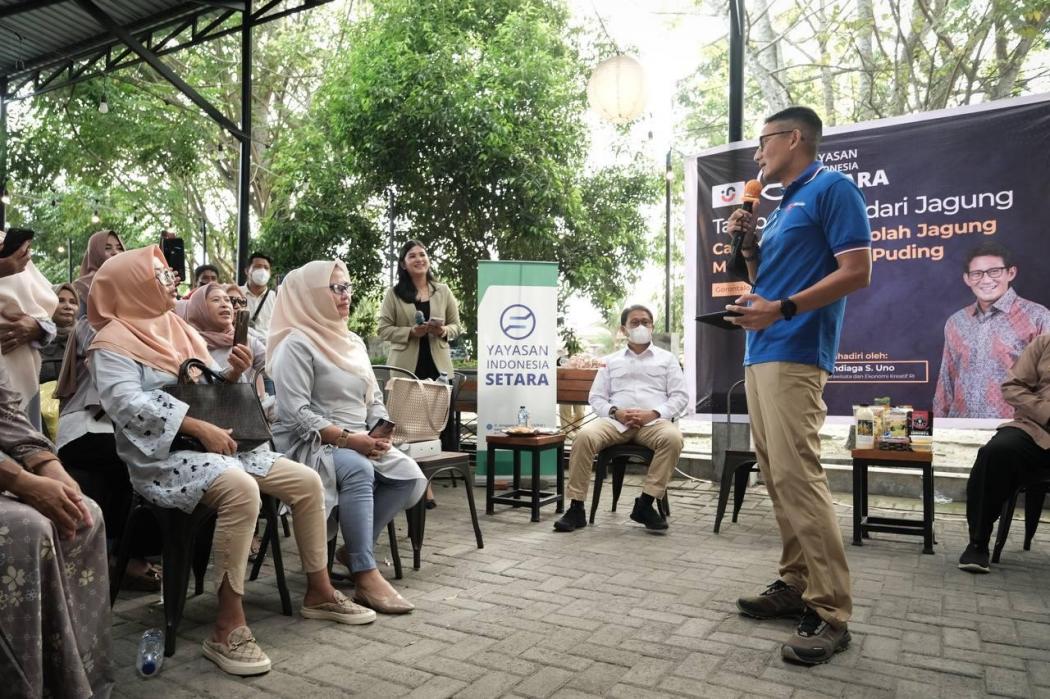 Kunjungi Gorontalo, Sandiaga Uno Ajak Pelaku Ekonomi Kreatif Maksimalkan Pengolahan Jagung