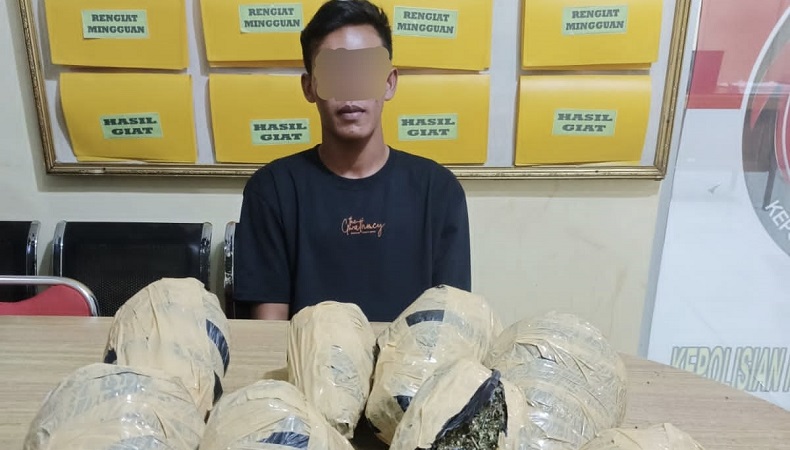 Polresta Deliserdang Tangkap Pria asal Aceh yang Bawa 7 Kg Ganja ke Bukittinggi
