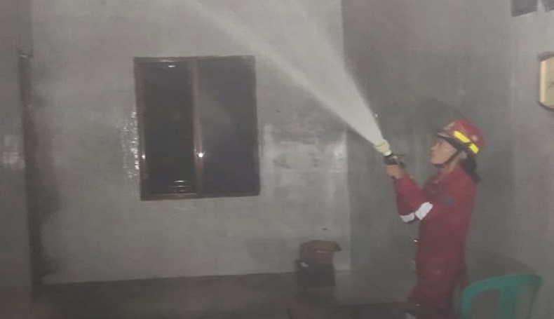Kantor Pasar Bugel Indramayu Terbakar, Diduga akibat Puntung Rokok
