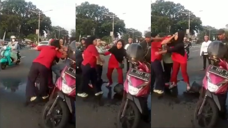 Viral Video Emak-Emak Berkelahi Diduga gegara Berebut Lapak di Alun-Alun Majalengka