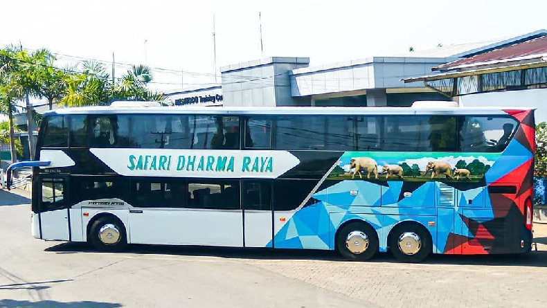 Tampilan Bus Panoramic Roof milik PO Safari Dharma Raya, Tampil Premium seperti Bus Eropa