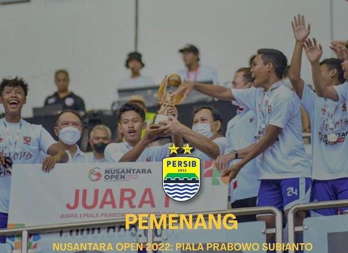 Persib Bandung Dapat Rp1 Miliar usai Juara Nusantara Open 2022 Piala Prabowo Subianto