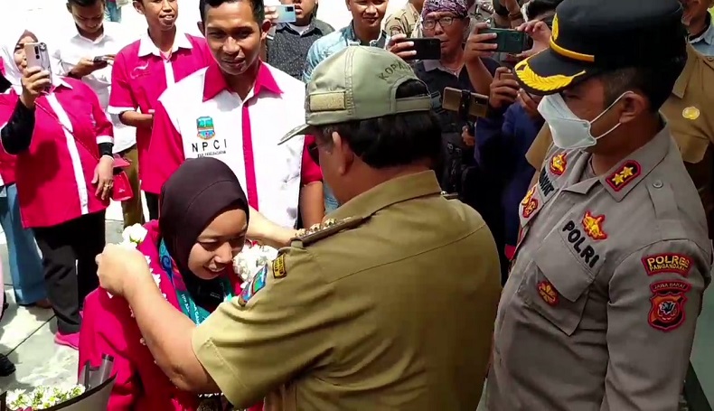 Raih 4 Medali, Atlet Disabilitas Asean Para Games asal Pangandaran Diarak bak Pahlawan