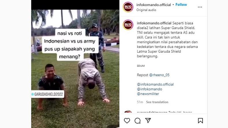 Kalah Telak, Adu Mekanik Push Up Prajurit TNI Vs Tentara AS