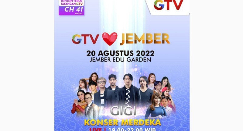 Hari Ini! GIGI, Dewi Perssik hingga Iis Dahlia Ramaikan Konser Merdeka Persembahan GTV