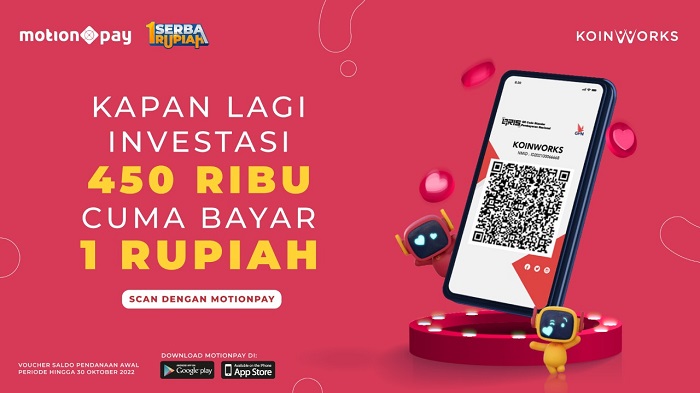 Dapatkan Bonus Modal Investasi Rp450.000 dari KoinWorks di MotionPay 