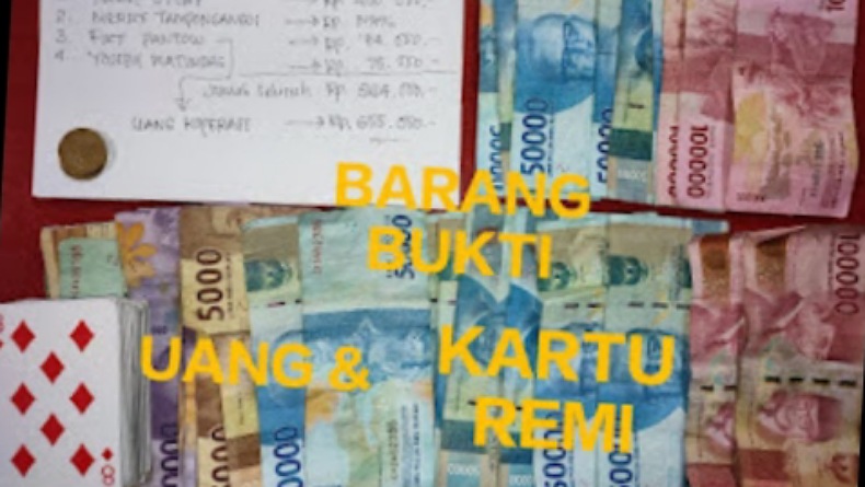 2 Pria dan 2 Perempuan Tertangkap Tangan Asyik Main Judi Remi Pakai Uang Taruhan