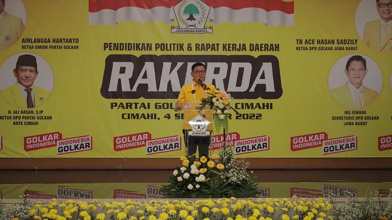 Kang Ace Ajak Keluarga Besar TNI di Cimahi Bersama Golkar Membangun Bangsa