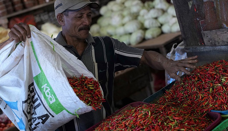 Harga Cabai Lokal di Pasar Pembangunan Pangkalpinang Tembus Rp80.000 per Kg