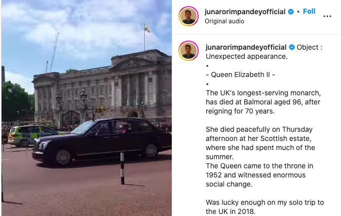 Ratu Elizabeth II Meninggal, Chef Juna Unggah Momen Kenangan saat Bertemu di Inggris 