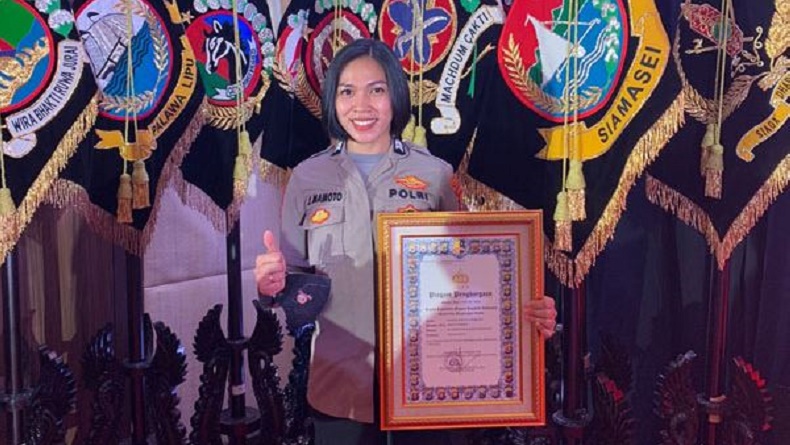 Sosok Briptu Jenifer Mamoto, Polwan Cantik Polda Sulut Penerima Penghargaan Kapolri