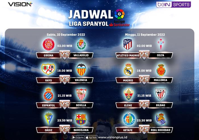 Jadwal La Liga Spanyol di Vision+ 10 dan 11 September: Ada Cadiz Vs Barcelona 