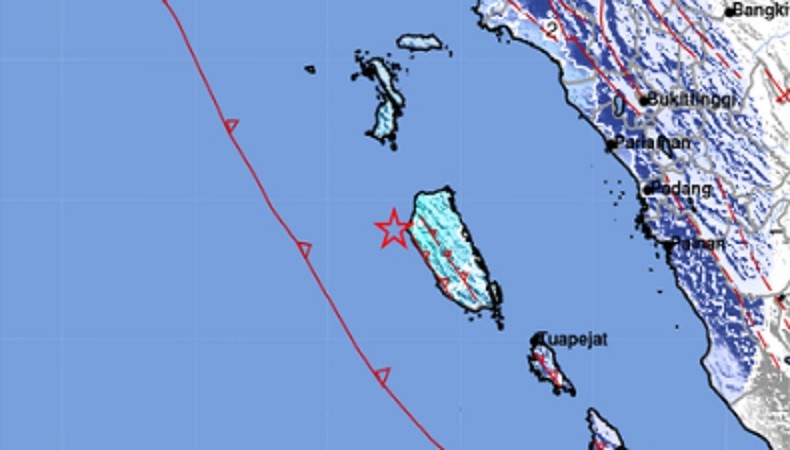 Gempa Terkini M5,1 Guncang Kepulauan Mentawai, Pusat Getaran di Laut