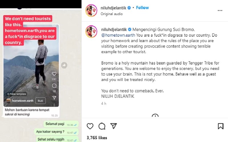 Viral Bule Mengencingi Gunung Bromo, Netizen: Tangkap dan Buat Jera!